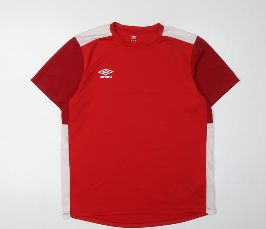 Umbro Men's Red T-Shirt, Size L, Jersey Gym & Training Top