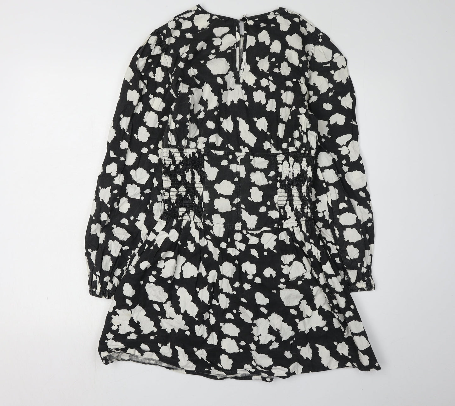 River Island Women's Black Print A-Line Dress UK 10