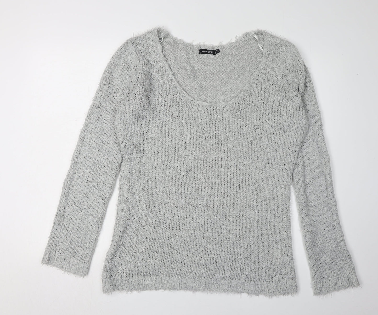 Womens UK Size 16 Brave Soul Grey Pullover Jumper