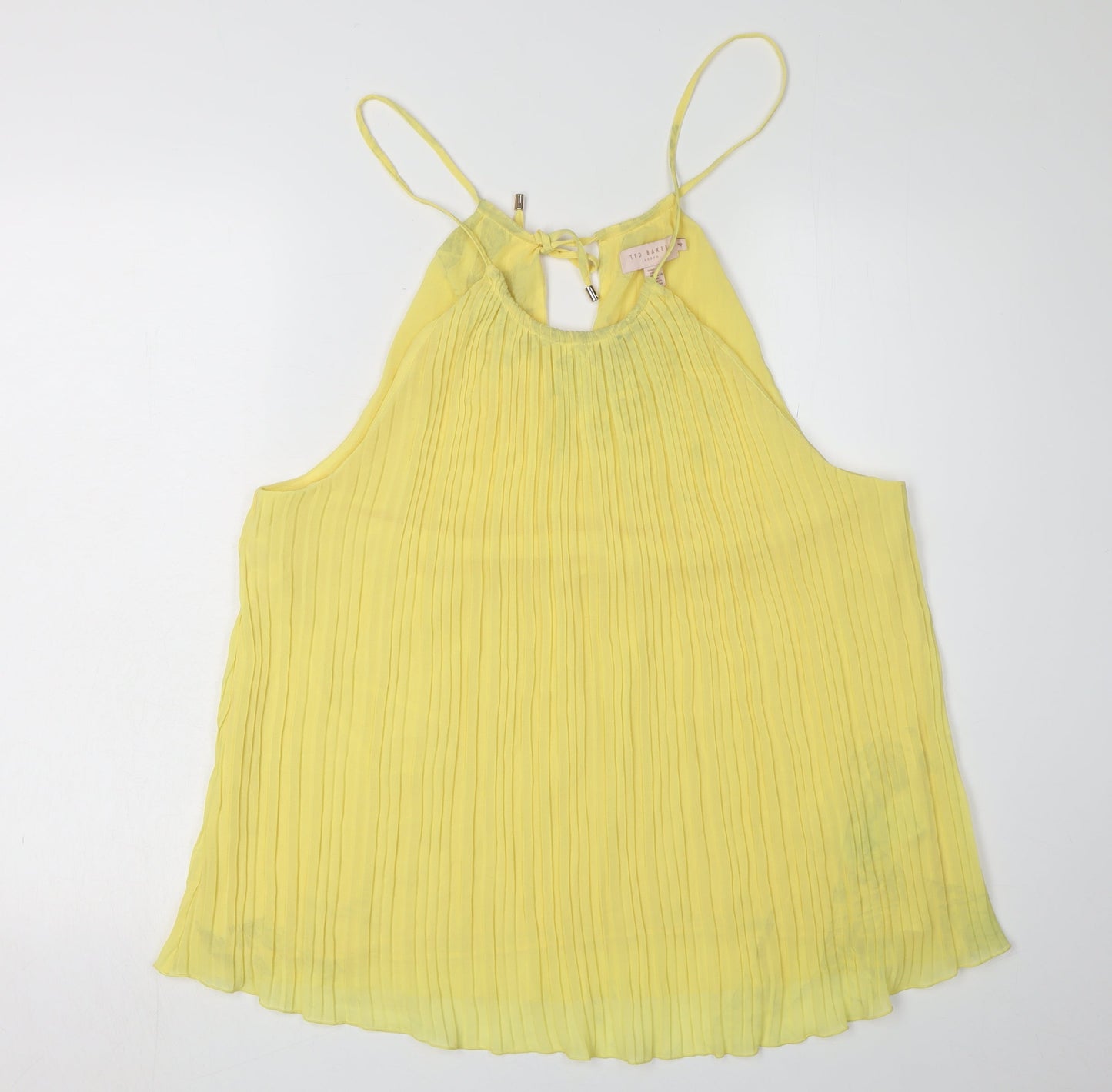 Womens UK Size 4 Ted Baker Yellow Camisole Blouse