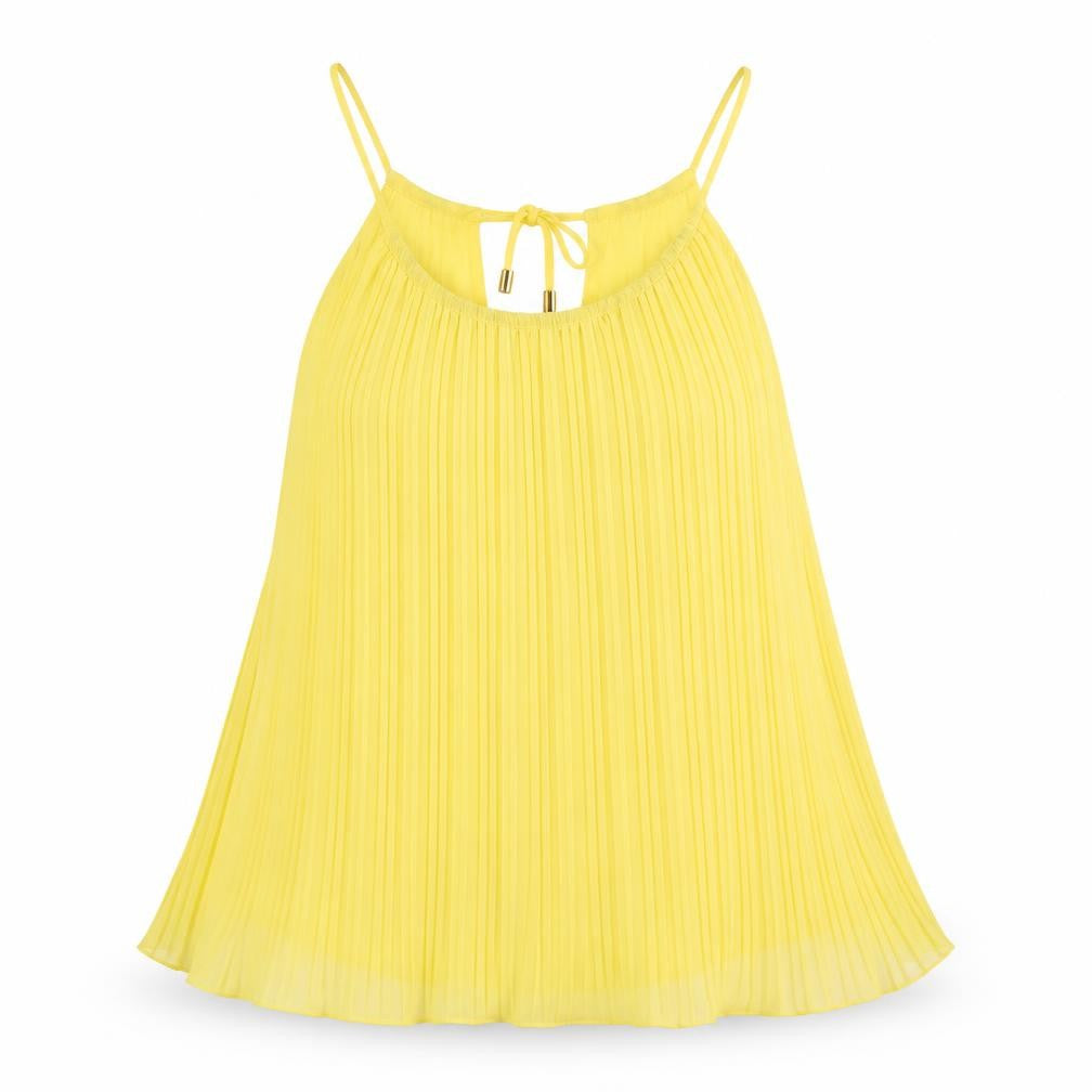 Womens UK Size 4 Ted Baker Yellow Camisole Blouse