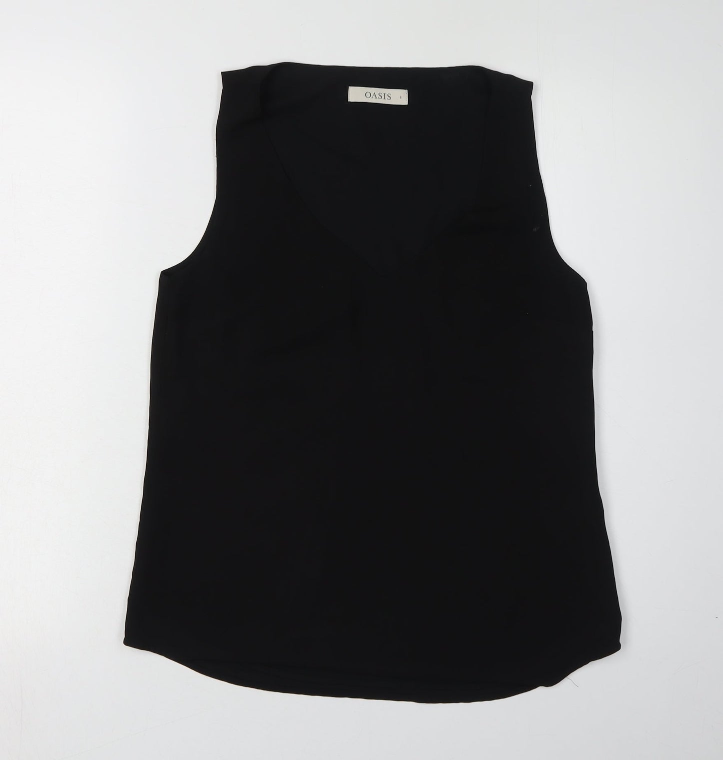 Womens UK Size 8 Oasis Black Basic Tank