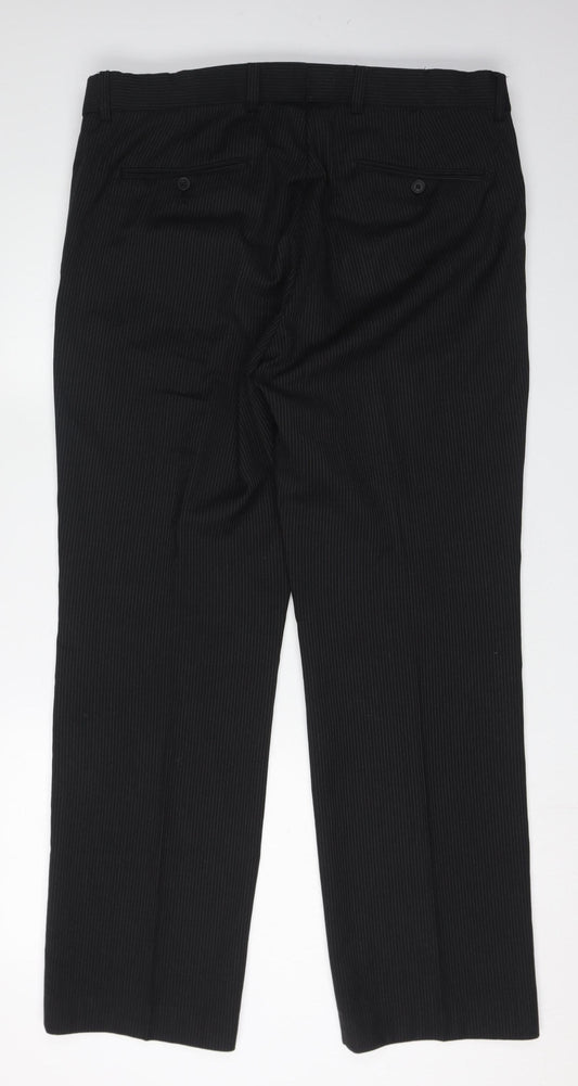 Debenhams Men's Black Trousers 36 Regular Fit