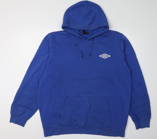 Umbro Men's Blue Pullover Hoodie XL with Logo