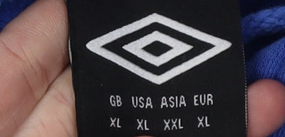 Umbro Men's Blue Pullover Hoodie XL with Logo