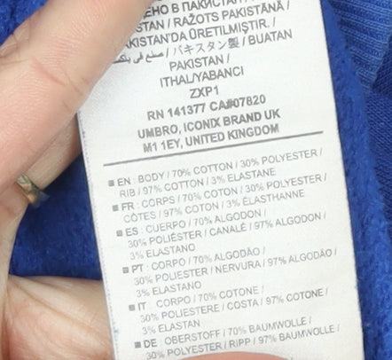 Umbro Men's Blue Pullover Hoodie XL with Logo