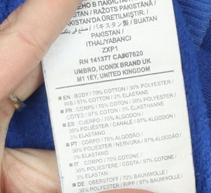 Umbro Men's Blue Pullover Hoodie XL with Logo