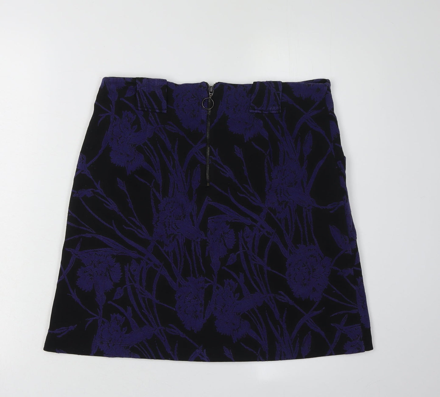 Next Women's Purple Floral Skirt, Size 10, Straight & Pencil