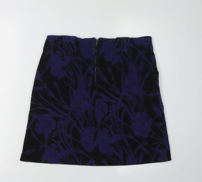 Next Women's Purple Floral Skirt, Size 10, Straight & Pencil