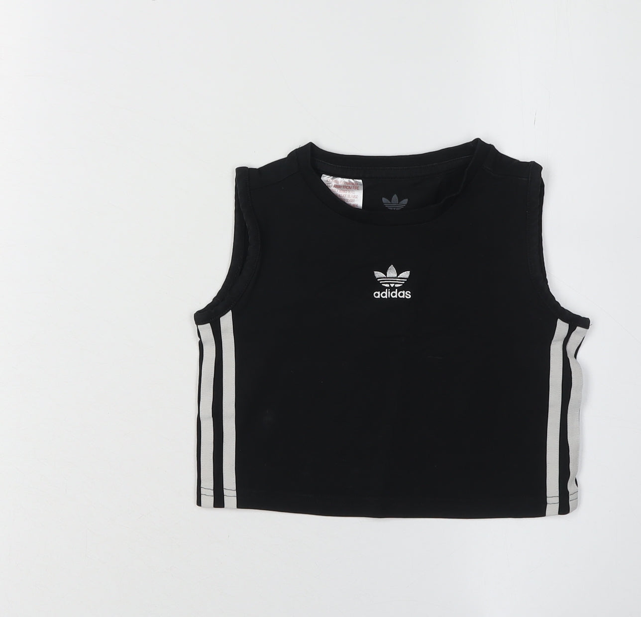 Adidas Girls Black Cropped Tank Top 9-10 Years