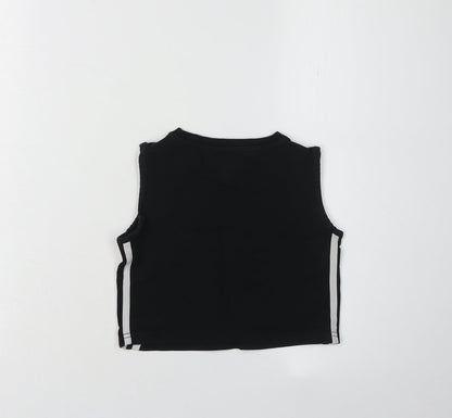 Adidas Girls Black Cropped Tank Top 9-10 Years