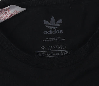 Adidas Girls Black Cropped Tank Top 9-10 Years