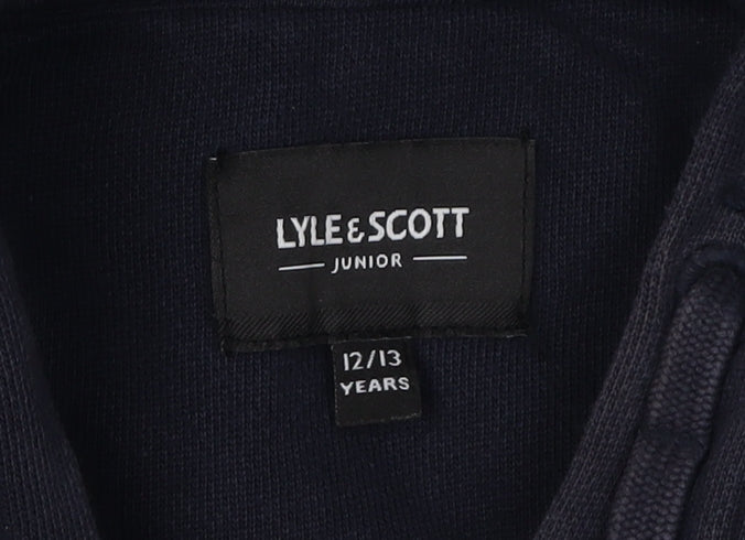 Lyle & Scott Boys Blue Hoodie Pullover 12-13 Years Logo Casual