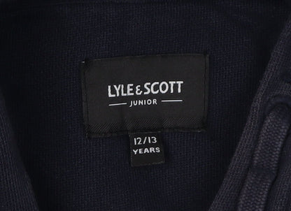 Lyle & Scott Boys Blue Hoodie Pullover 12-13 Years Logo Casual