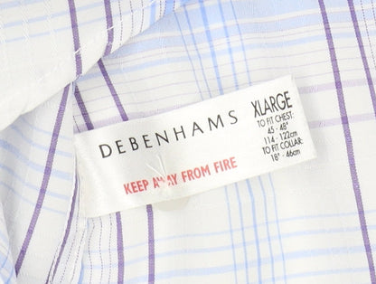 Debenhams Men's Multicoloured XL Plaid Short Sleeve Shirt