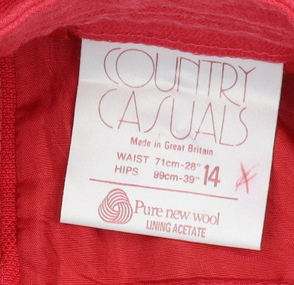 Country Casuals Women's Red Size 14 Wool Pencil Skirt