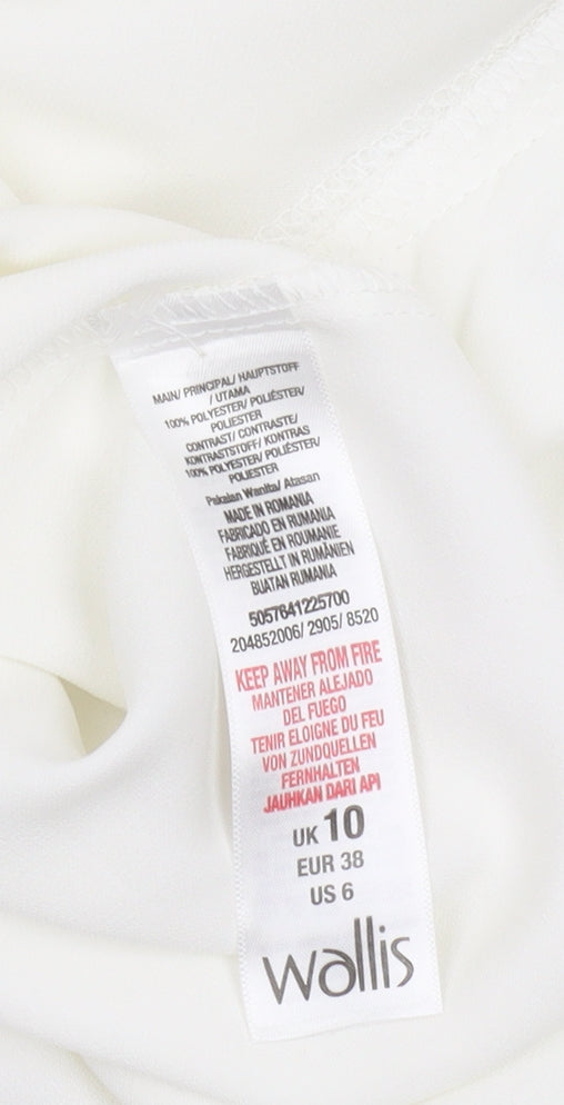 Womens UK Size 10 Wallis White Basic Blouse