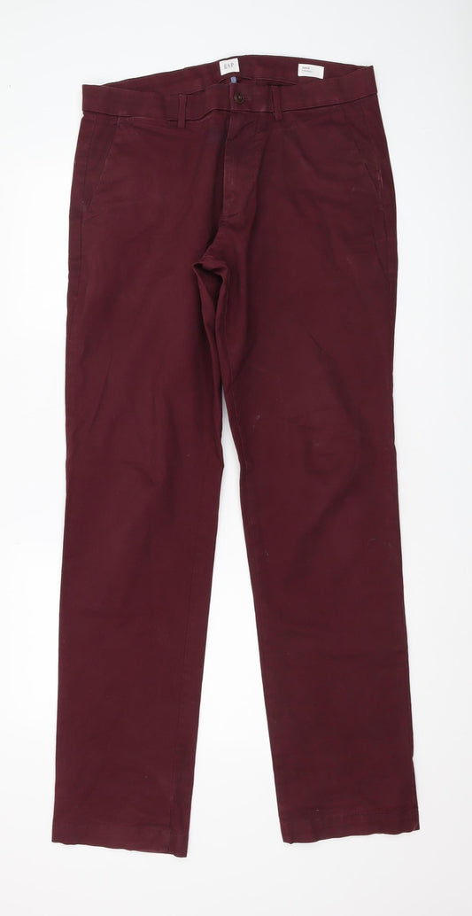 Gap Men's Red Chino Trousers, Size M, Spring Wear