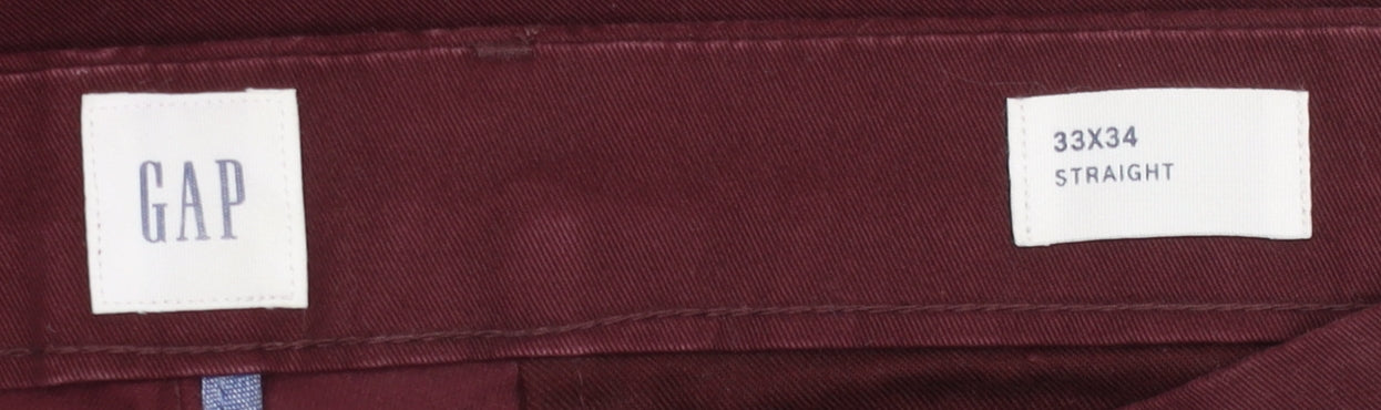 Gap Men's Red Chino Trousers, Size M, Spring Wear