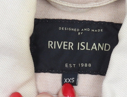 Womens UK Size 2XS River Island Beige Basic Jacket