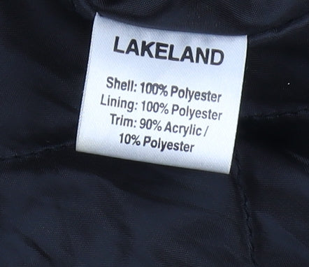 Lakeland Women's Black Fur Trim Overcoat Size 12