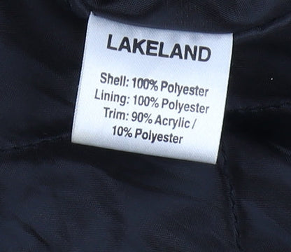 Lakeland Women's Black Fur Trim Overcoat Size 12