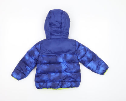 Snozu Boys Blue Puffer Jacket, 3 Years, Hooded Winter Coat