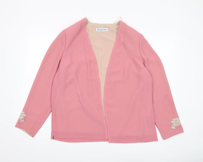 Jacques Vert Women's Pink Embroidered Jacket, Size 16