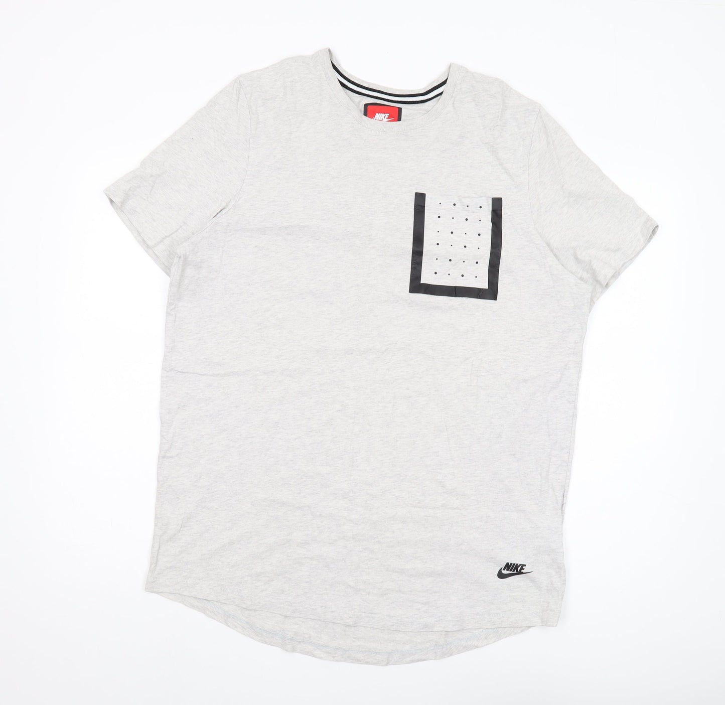 Nike Men’s Grey XL T-Shirt, Crew Neck, Pocket Accent