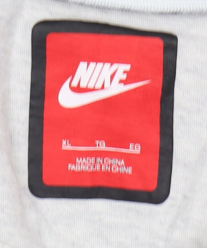 Nike Men’s Grey XL T-Shirt, Crew Neck, Pocket Accent