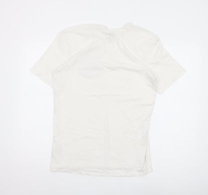 Nike Men's White Athletic Fit T-Shirt - Size M, Logo