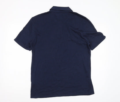 Slazenger Men's Blue Polo Shirt, M, Check Pattern