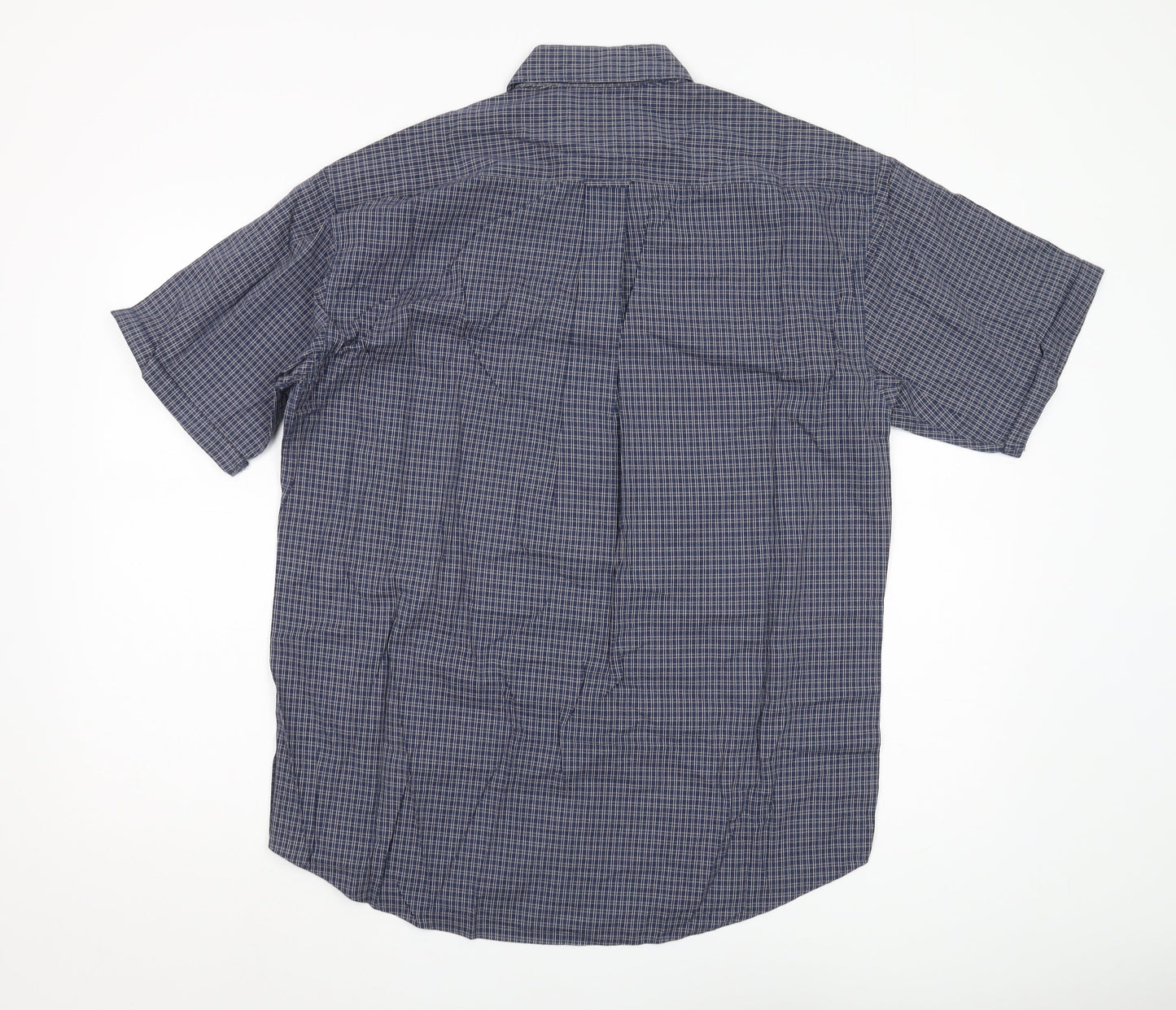 Van Heusen Men's Blue Medium Check Short Sleeve Shirt