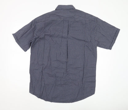 Van Heusen Men's Blue Medium Check Short Sleeve Shirt