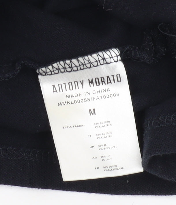 Antony Morato Men's Black Long Sleeve Polo M