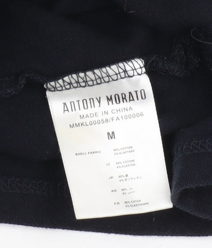 Antony Morato Men's Black Long Sleeve Polo M