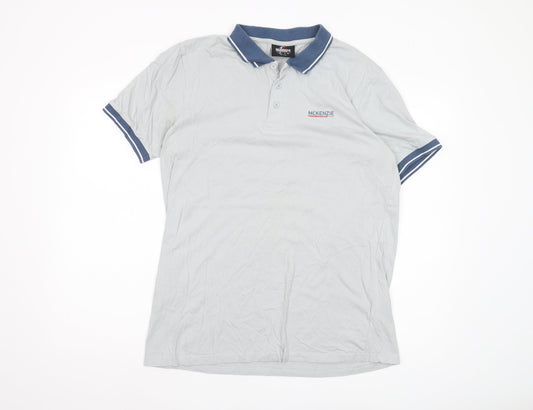 McKenzie Men's Grey Short Sleeve Polo - M