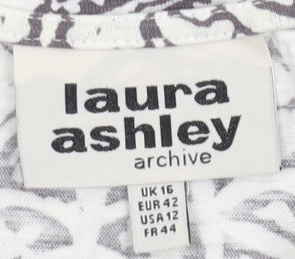 Laura Ashley Women's Grey Tank Top UK 16 Geometric Style