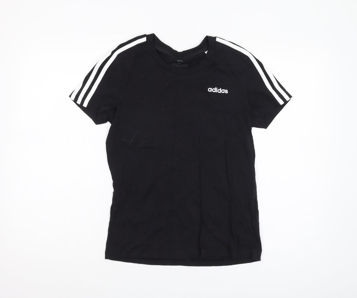 Adidas Boys Black M T-Shirt, Breathable Cotton Logo Top