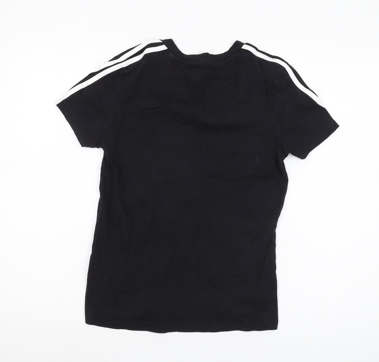 Adidas Boys Black M T-Shirt, Breathable Cotton Logo Top