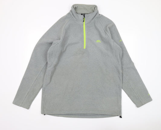 Mens UK Size XL Trespass Grey 1/4 Zip Sweatshirt
