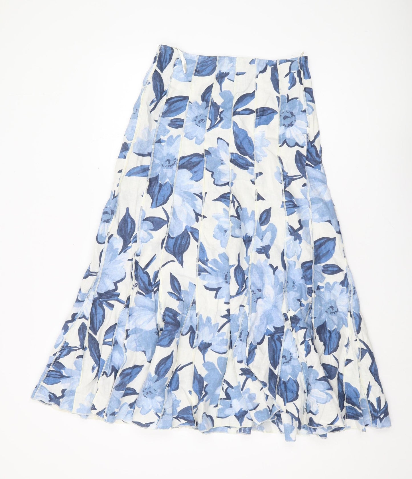 Marks and Spencer Women's Blue Floral Pleated Skirt