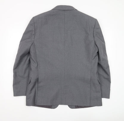 Harbarry of England Men's Grey Blazer, Size 44 Short, Regular Fit
