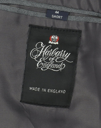Harbarry of England Men's Grey Blazer, Size 44 Short, Regular Fit