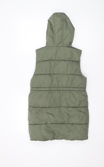 Next Girls Green Hooded Puffer Jacket, Size 8