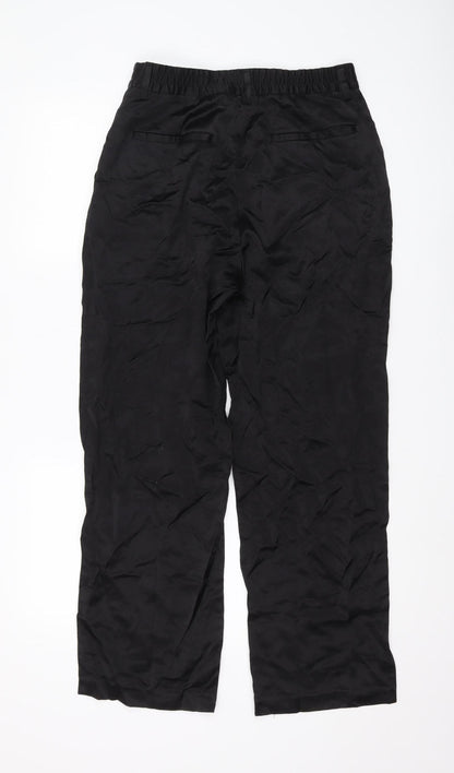 Womens UK Size S Zara Regular Fit Casual Black Trousers