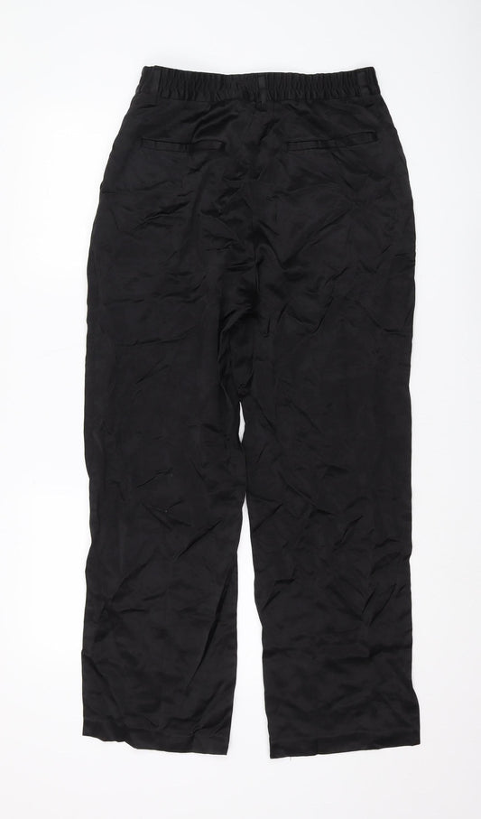 Womens UK Size S Zara Regular Fit Casual Black Trousers