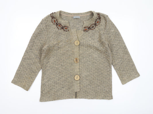 Womens UK Size L Marks and Spencer Beige Cardigan Jumper
