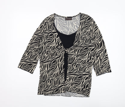 Principles Women's Black Animal Print Blouse - Size 14