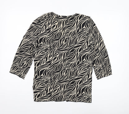 Principles Women's Black Animal Print Blouse - Size 14